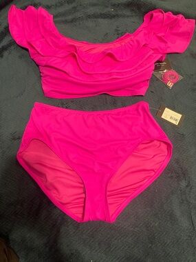 NWT Kate Spade Bright Pink Swimwear Set